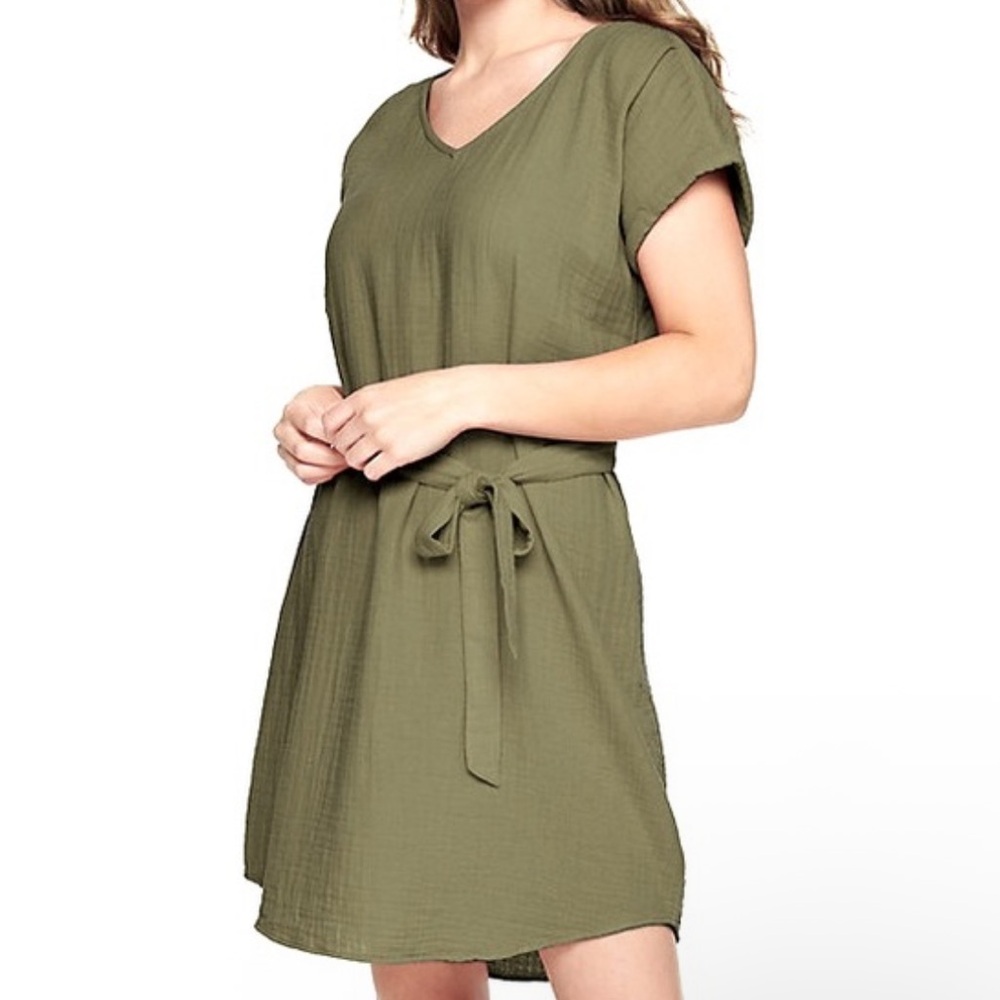 Sonoma Olive Green Mini Dress with belt